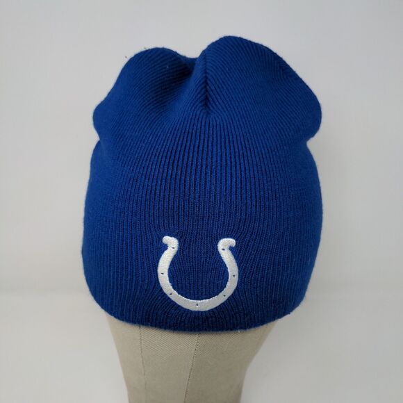 Vintage NFL Blue White Colts Beanie Hat Shane Co. Official Jeweler Embroidered - Picture 3 of 13